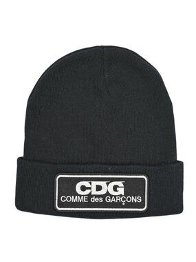 Comme de Garcon CDG Logo Patch Beanie in Black